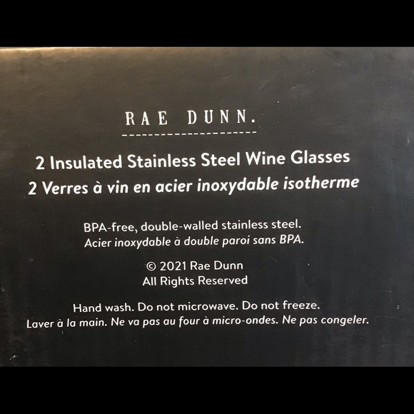 Rae Dunn Bride/Groom Insulated Steel Wine Glasses with Lids (NWT) - Picture 3 of 3